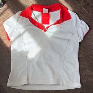 Nike Kids Red and White Polo Shirt
